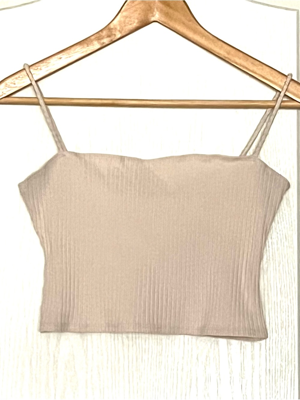 Reformation Ribbed Crop Cami Tank Top Cream White Size M Organic Cotton Tencel